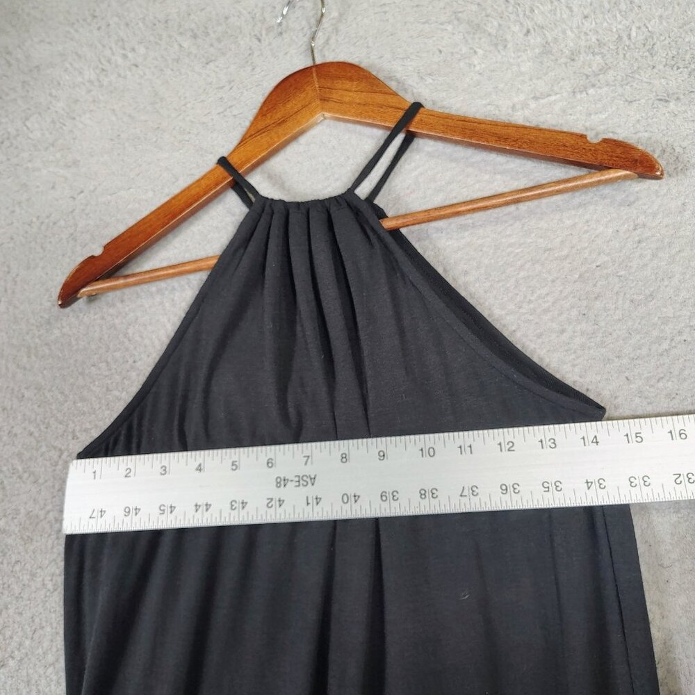 Athleta Malti Patio Maxi Dress Women's XS Black Halter Neck Sleeveless High-Low - Picture 4 of 10